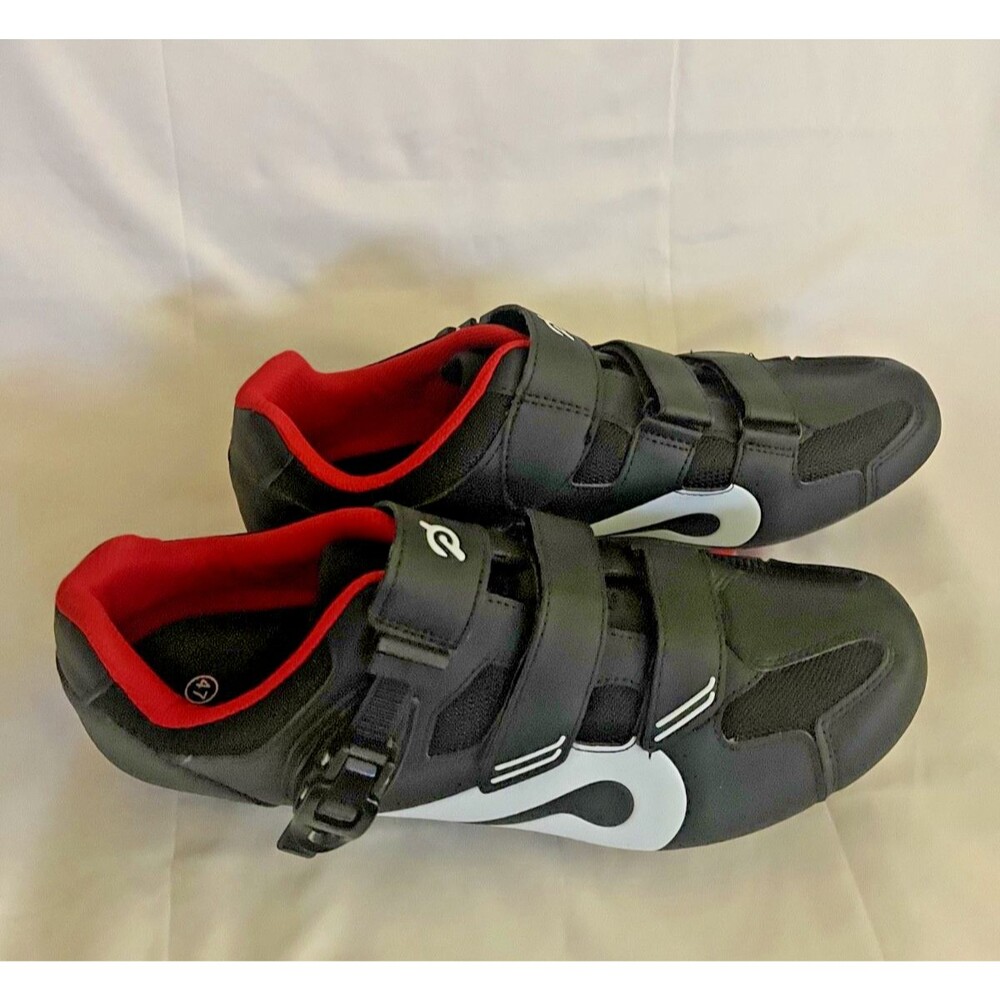 PELOTON Black White Red Cycling Shoes With Cleats Size EU 47 Men's US 13